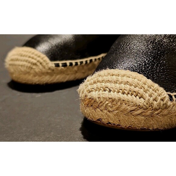 Michael Kors Kendrick Slip On Espadrille Flats MK Logo Leather Black Size: 8.5 M - Picture 9 of 15